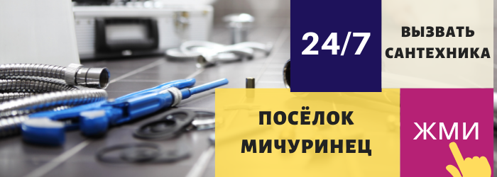Аварийный вызов сантехника в посёлок Мичуринец